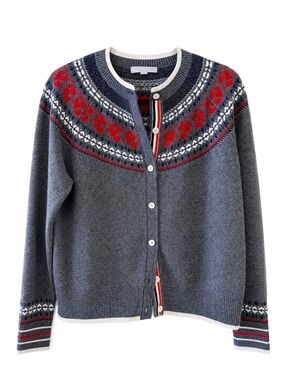 The Rumere Rose Icelandic Fair Isle Wool Cardigan Size 42